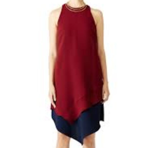 Hunter Bell Burgundy Layer Shift Dress - Picture 1 of 5